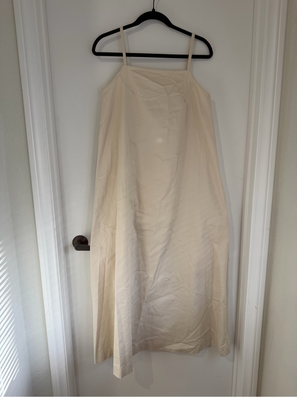 Cream Maxi Slip Skirt with Slim Straps NWT